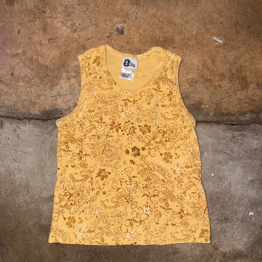 Vintage Kids Floral Yellow Tank Top